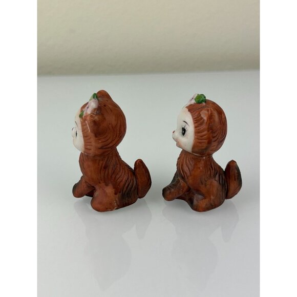 Vintage Anthropomorphic Brown Cats Set of 2 Salt & Pepper Shakers Korea Cute - Picture 11 of 16
